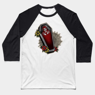 Crimson Ghost Coffin Baseball T-Shirt